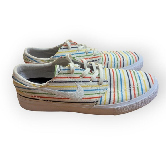 Nike SB Zoom Janoski Skate Shoes US 7.5 W 9 Striped Canvas - Picture 2 of 11